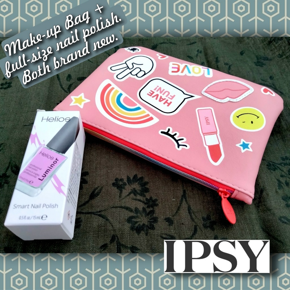 Brand New Ipsy Makeup Bag w/Luminor Nail Color "I Lilac You"